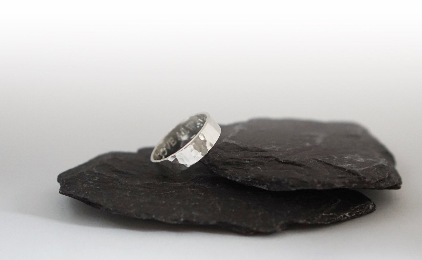 Secret Message Recycled Sterling Silver Personalised Band