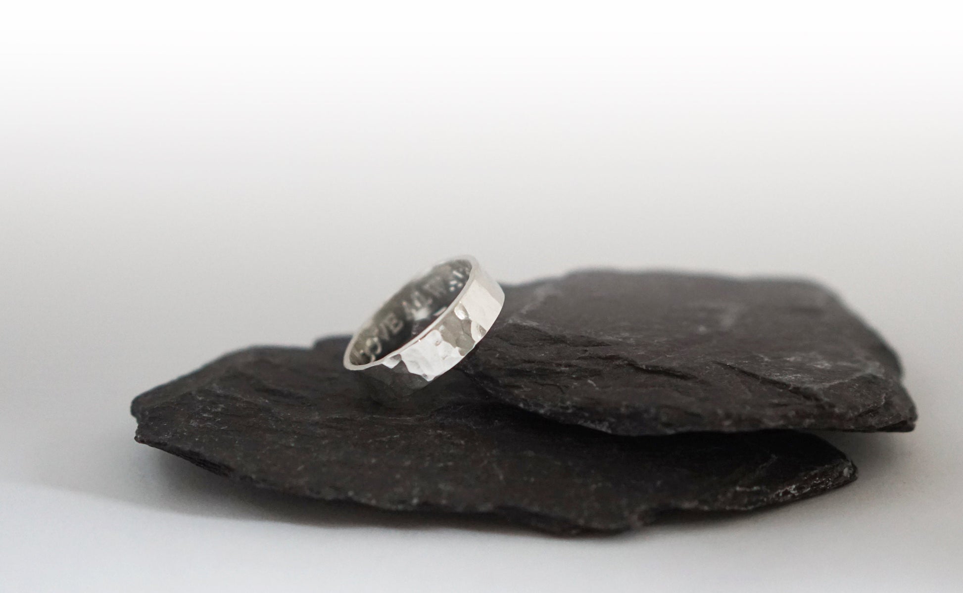 Secret Message Recycled Sterling Silver Personalised Band