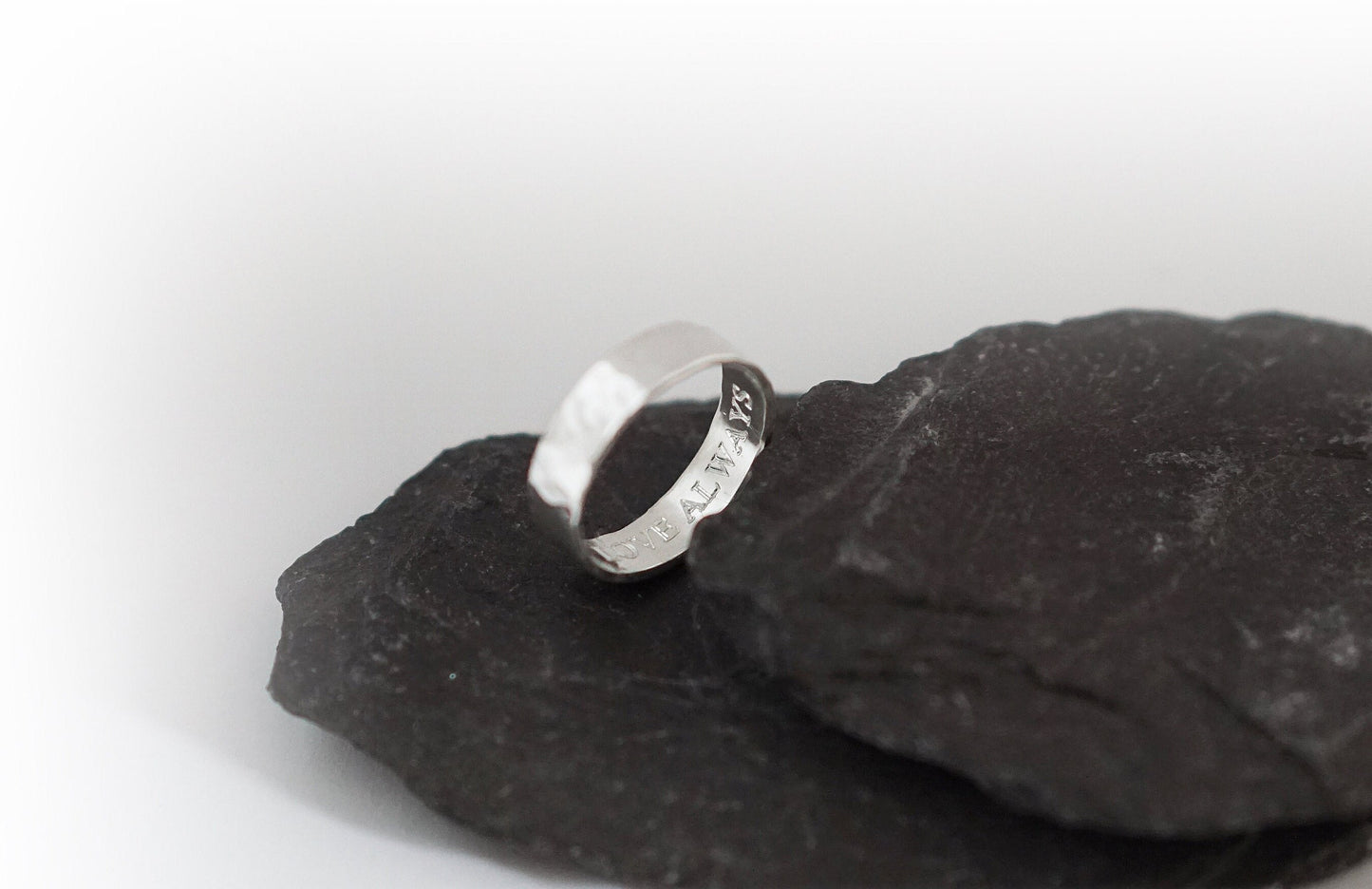 Secret Message Recycled Sterling Silver Personalised Band ~ engraved, initials, valentine's gift, wedding, name, date