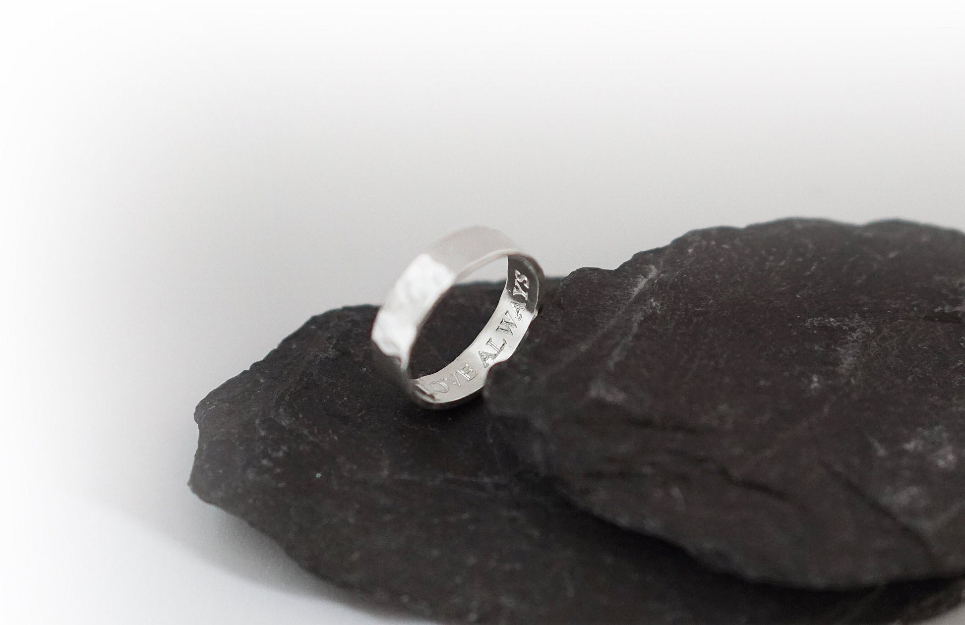 Secret Message Recycled Sterling Silver Personalised Band ~ engraved, initials, valentine's gift, wedding, name, date