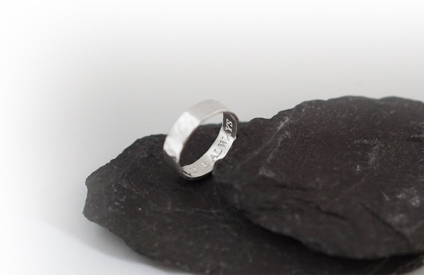 Secret Message Recycled Sterling Silver Personalised Band