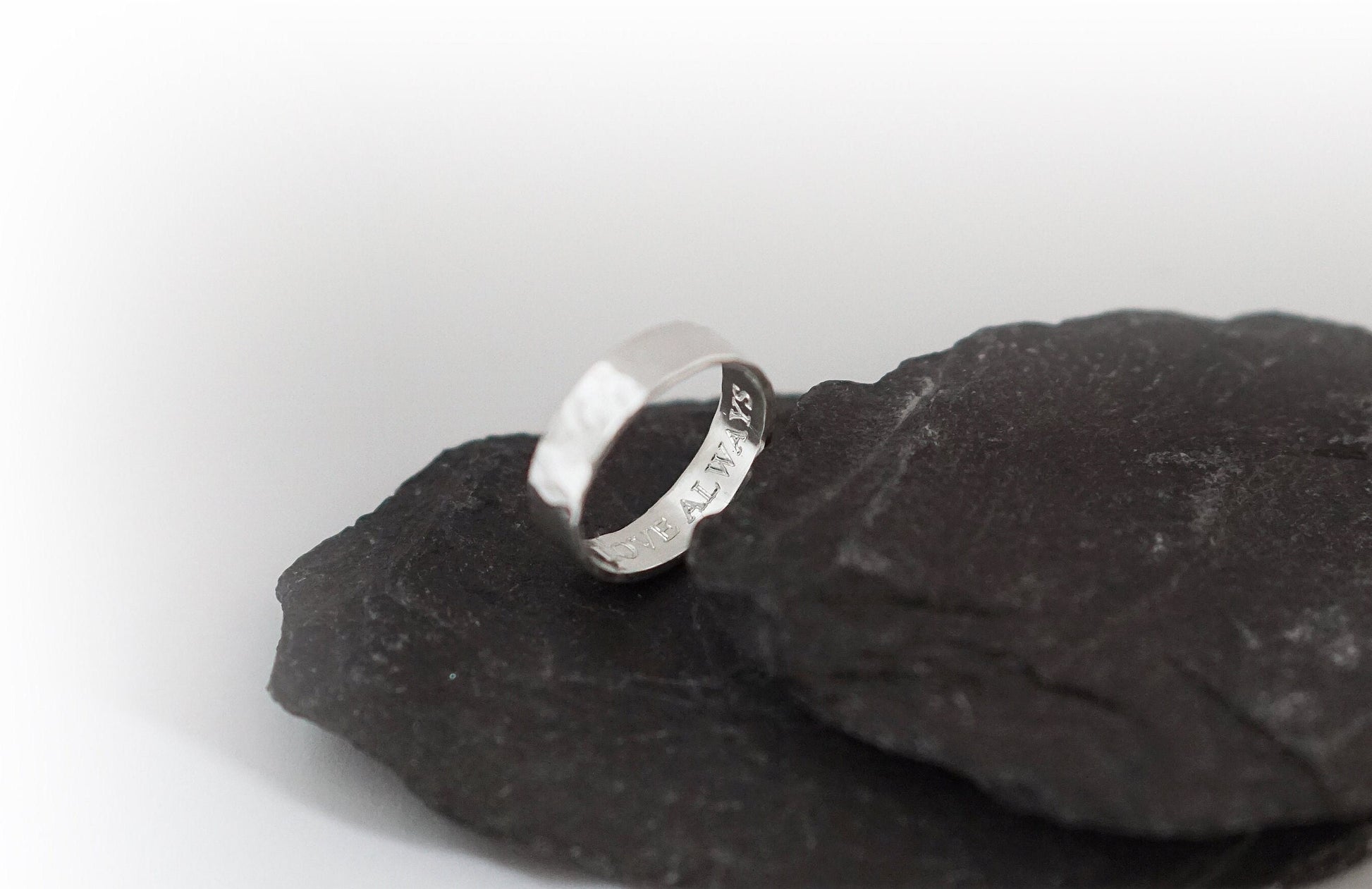 Secret Message Recycled Sterling Silver Personalised Band