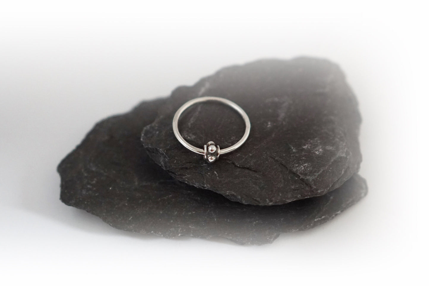 Textured Bead Fidget Ring Recycled Sterling Silver