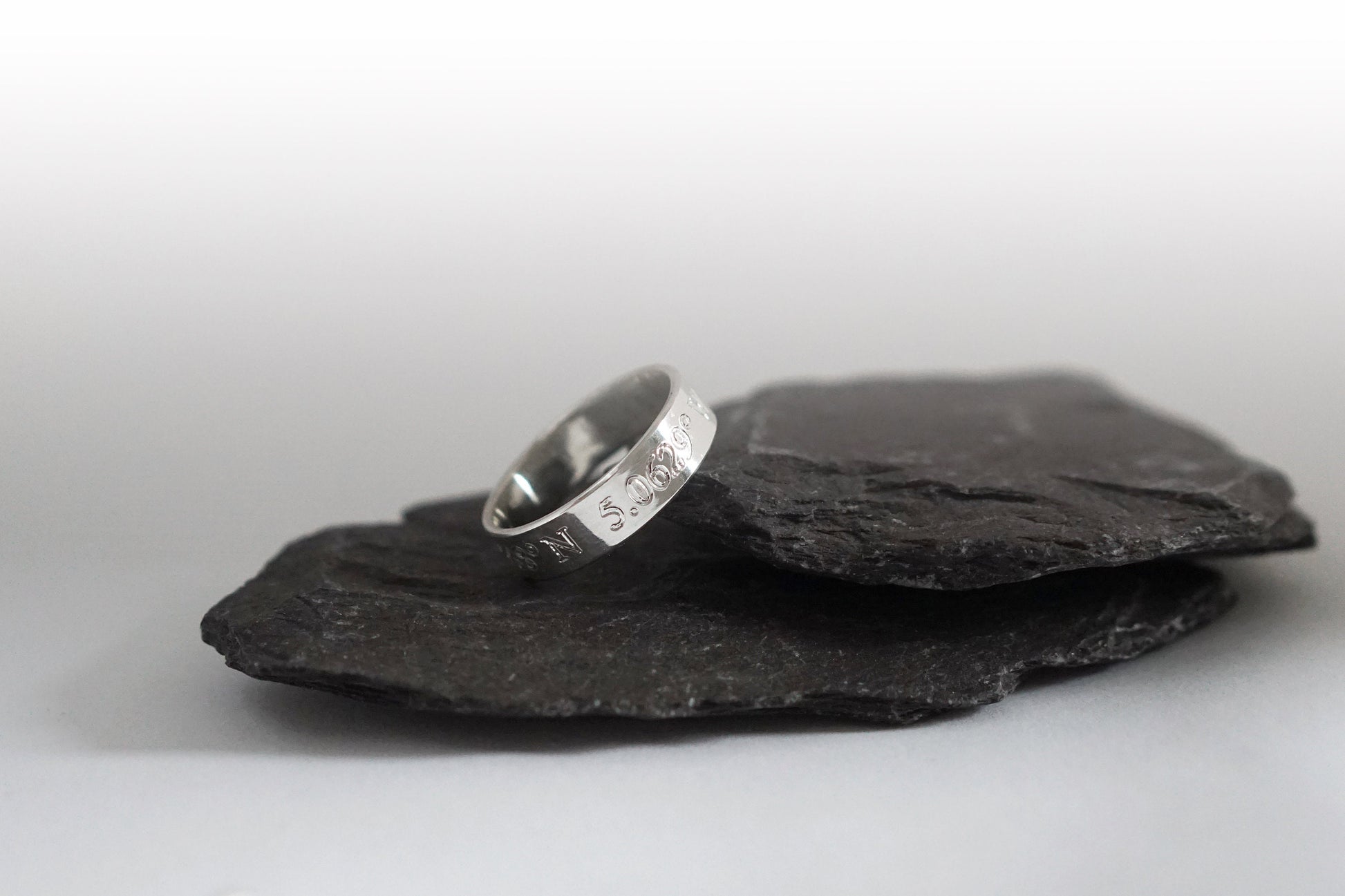 Recycled Sterling Silver Personalised Engraved Band