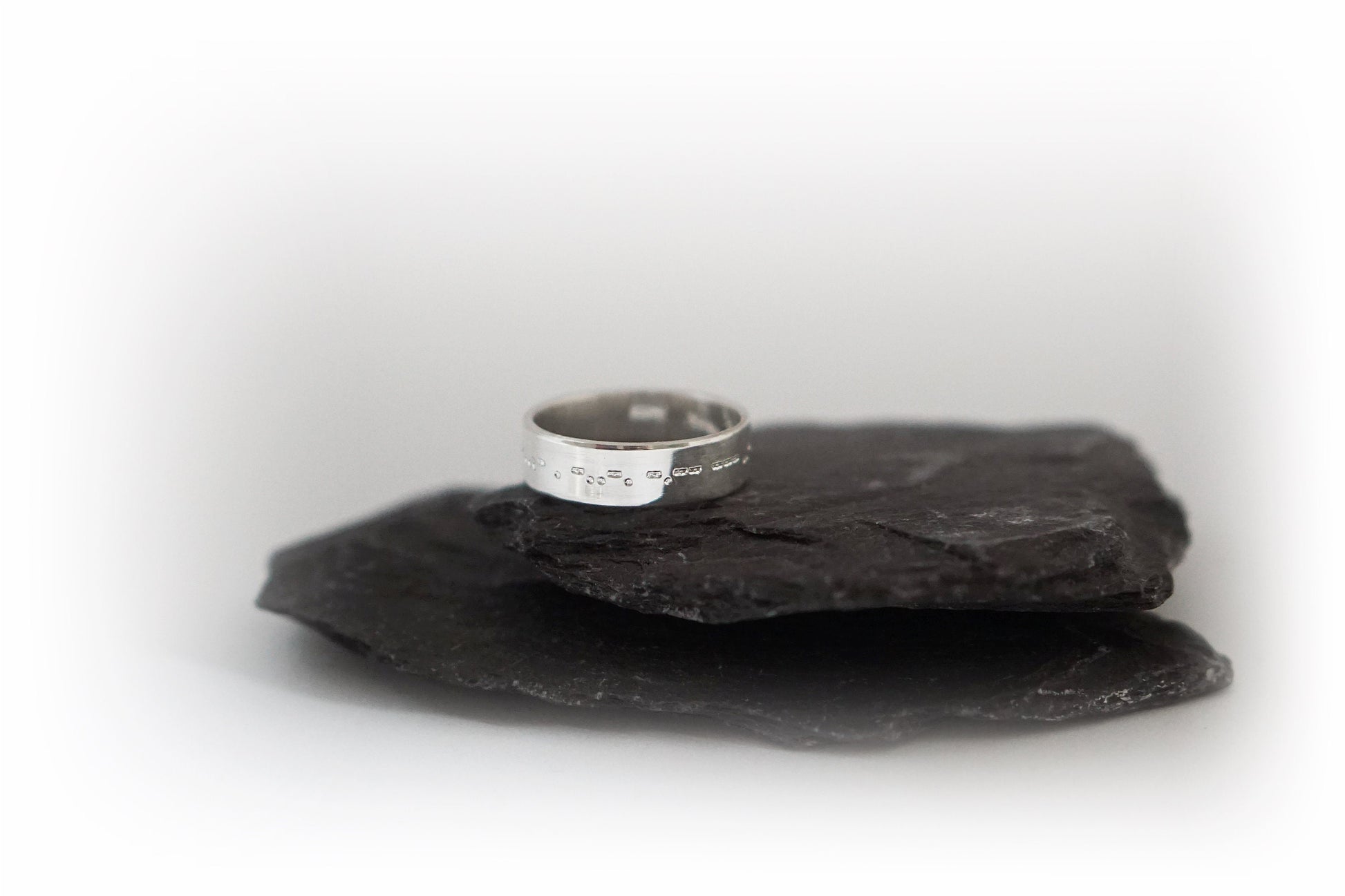 Recycled Sterling Silver Morse Code Personalised Band