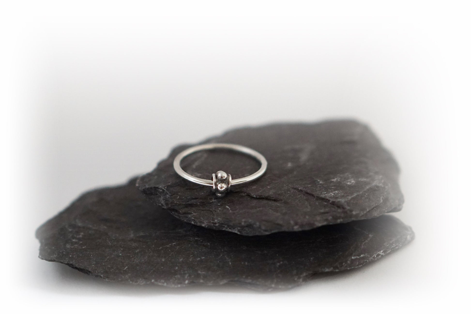 Textured Bead Fidget Ring Recycled Sterling Silver