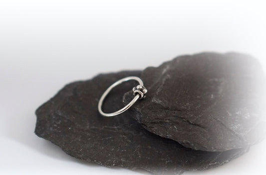 Textured Bead Fidget Ring Recycled Sterling Silver