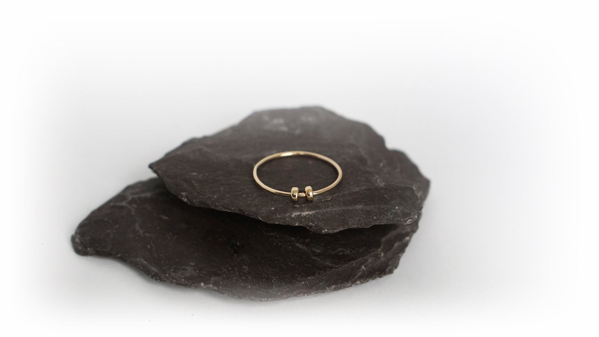 Fidget Ring Solid Recycled 9ct Gold Doughnut Beads ~ stackable, thin band, worry ring, spinner ring, anxiety, stress