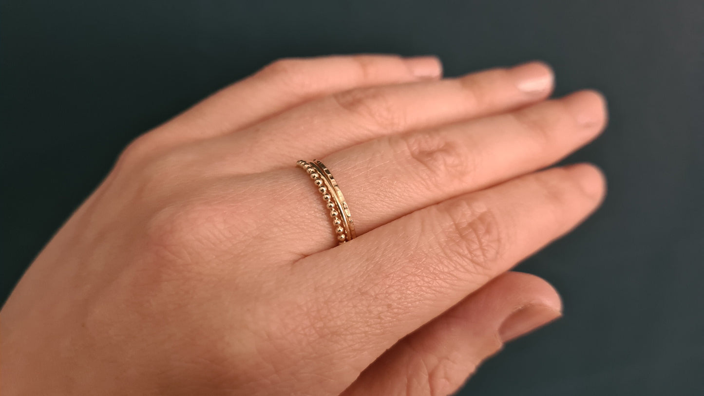 Solid Recycled 9ct Gold Trio of Stacking Rings Set