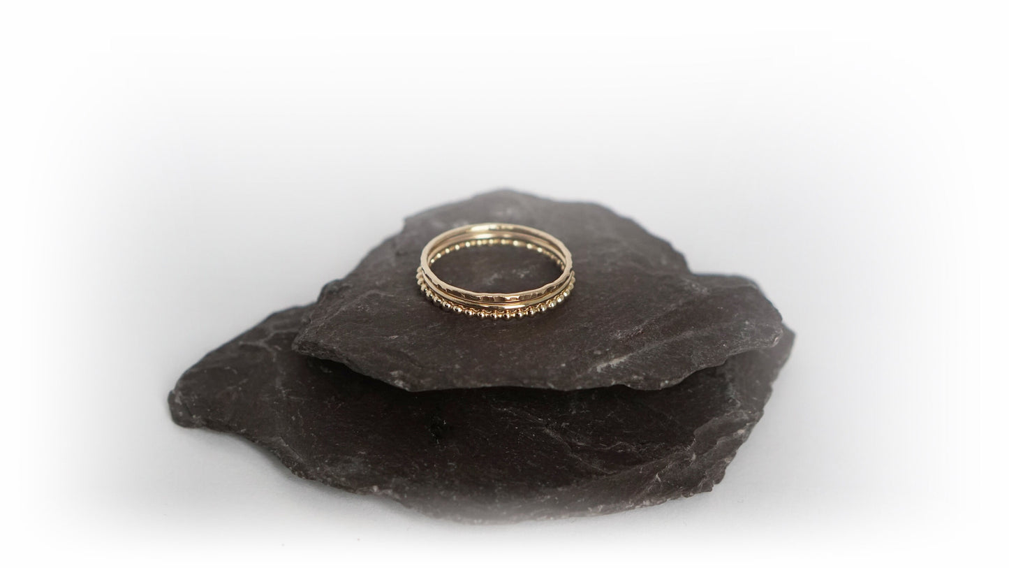 Solid Recycled 9ct Gold Trio of Stacking Rings Set