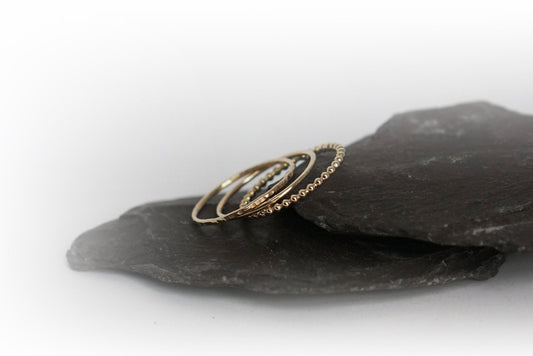 Solid Recycled 9ct Gold Trio of Stacking Rings Set