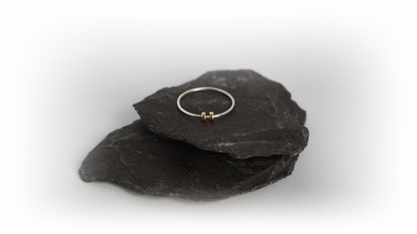 Fidget Ring Gold Filled Little Doughnut Beads Sterling Silver