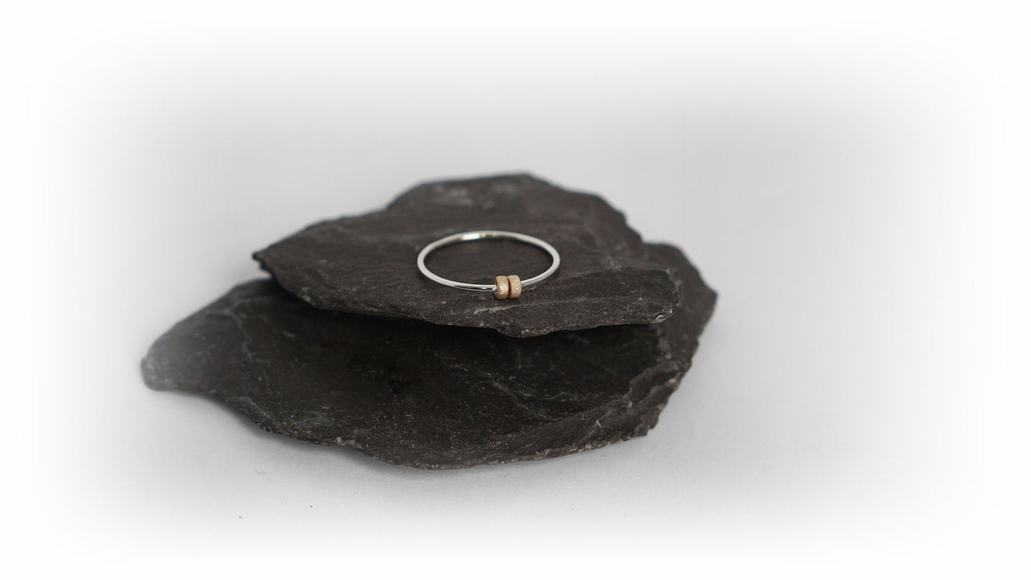 Fidget Ring Gold Filled Little Doughnut Beads Sterling Silver