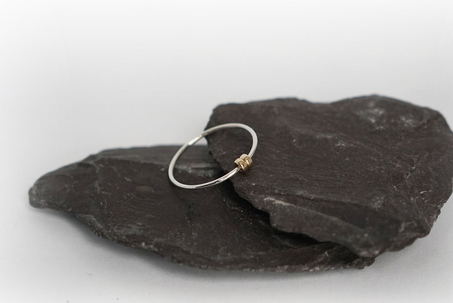 Fidget Ring Gold Filled Little Doughnut Beads Sterling Silver