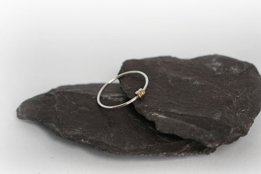 Fidget Ring Gold Filled Little Doughnut Beads Sterling Silver