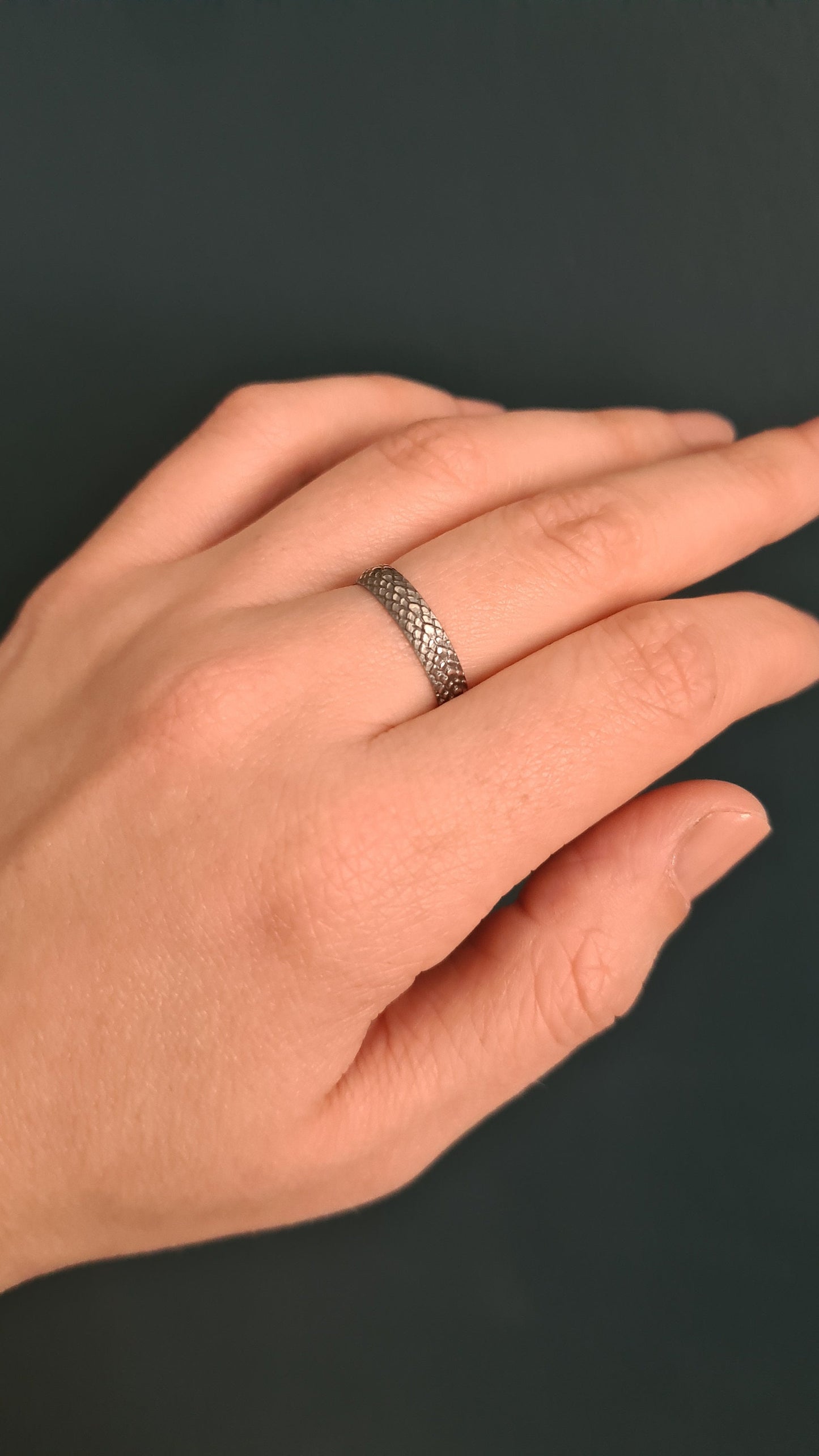 Dragon Scales Sterling Silver Ring Band