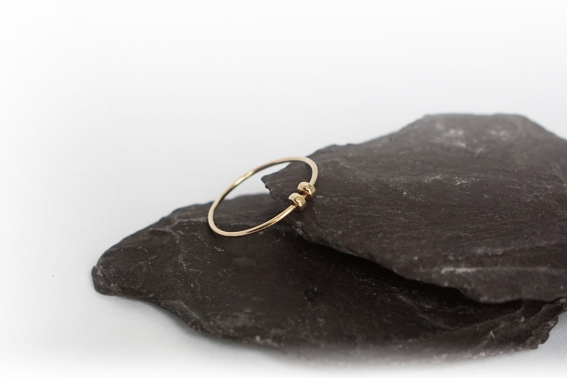 Fidget Ring Solid Recycled 9ct Gold Doughnut Beads