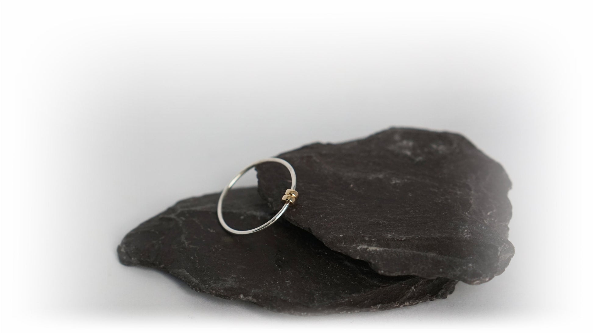 Fidget Ring Gold Filled Little Doughnut Beads Sterling Silver