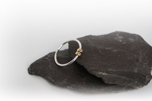 Fidget Ring Gold Filled Doughnut Beads Sterling Silver