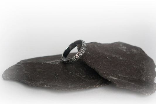 Dragon Scales Sterling Silver Ring Band ~ ring, silver ring, unisex ring, men's ring, band, eternity ring, statement ring, snake