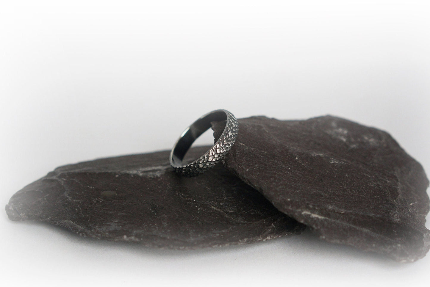 Dragon Scales Sterling Silver Ring Band