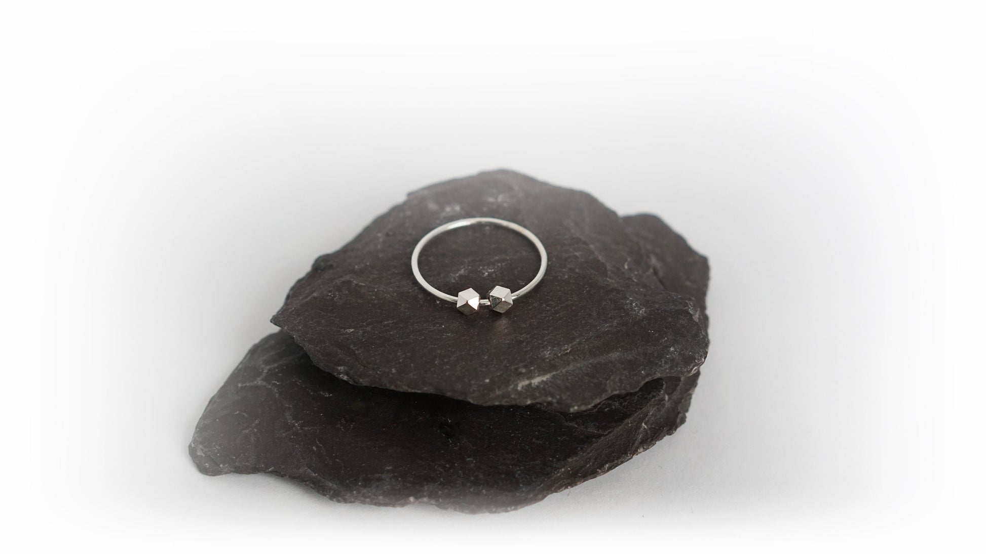 Fidget Ring Faceted Beads Sterling Silver