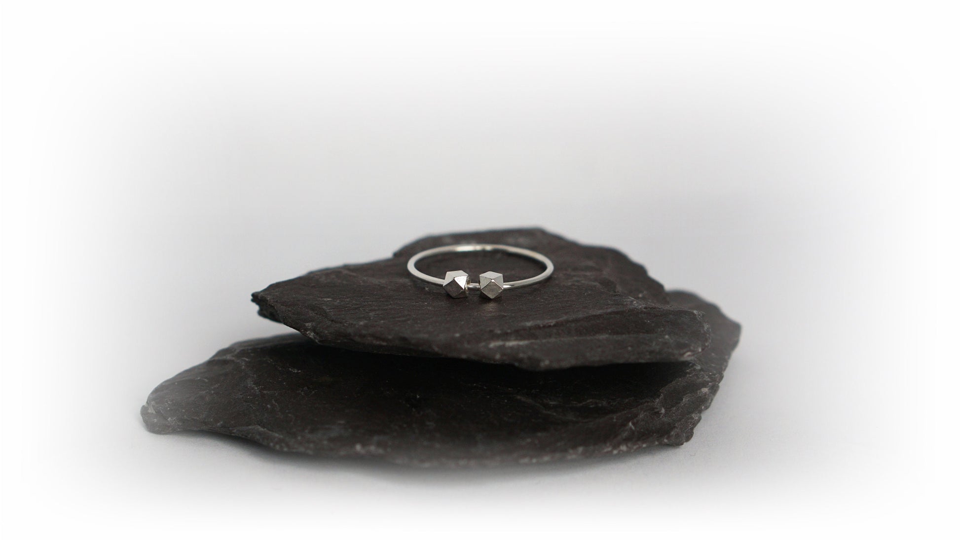 Fidget Ring Faceted Beads Sterling Silver