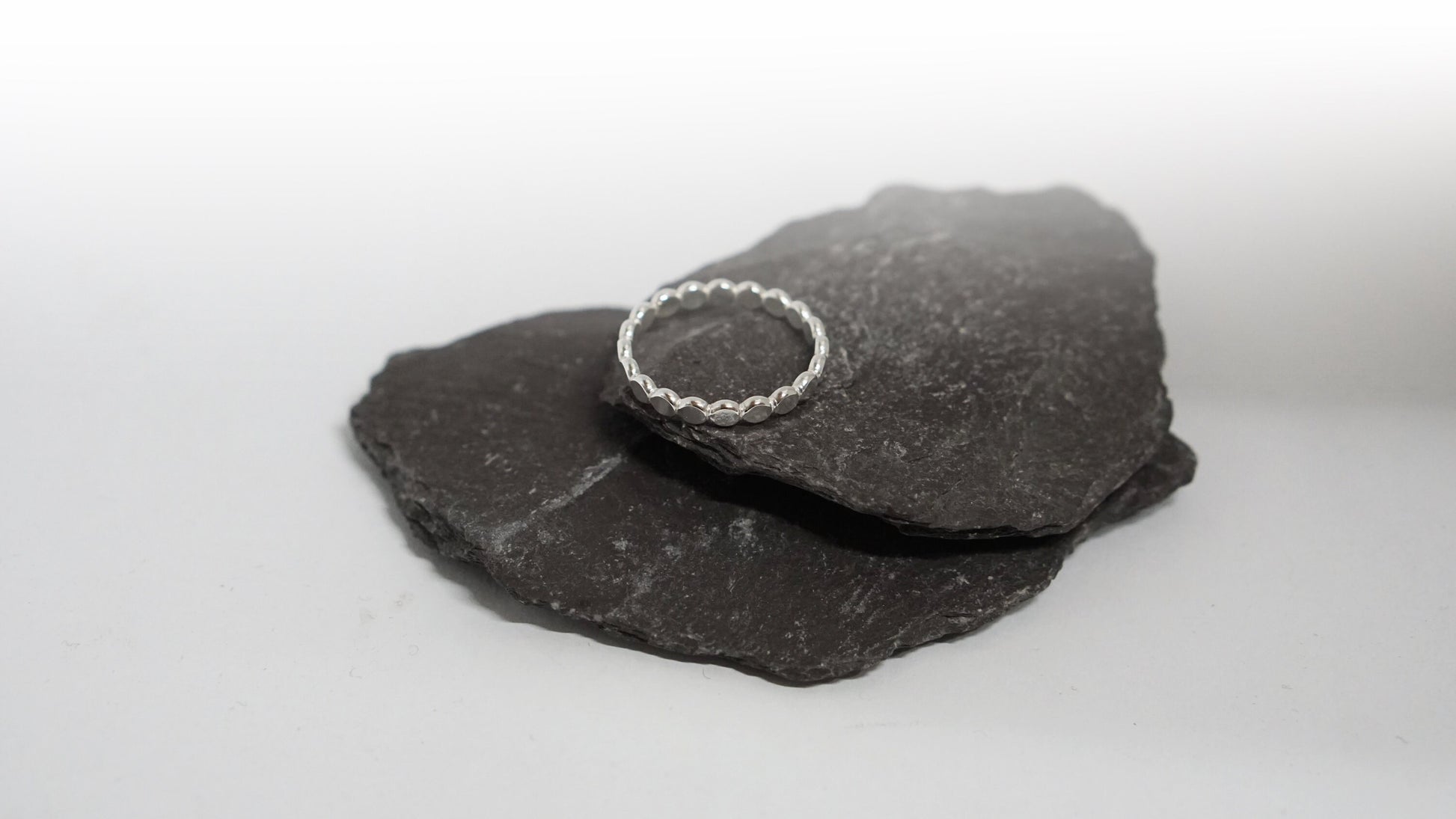 Pebble Stacking Ring Recycled Sterling Silver ~ stacking ring, silver ring, beaded, textured, stackable