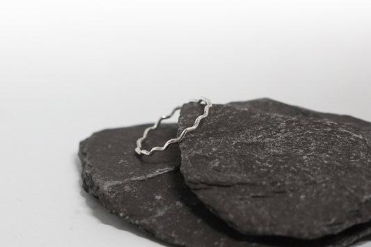 Skinny Wave Sterling Silver Stacking Ring ~ stacking ring, recycled silver, stackable