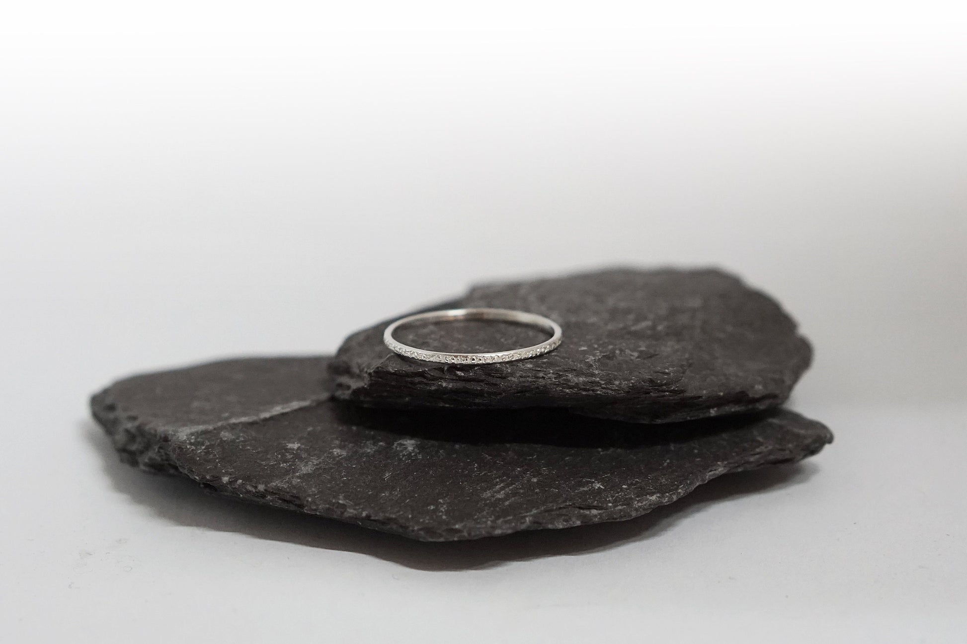 Stardust Skinny Recycled Sterling Silver Stacking Ring