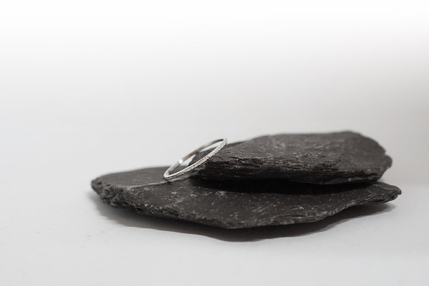 Stardust Skinny Recycled Sterling Silver Stacking Ring ~ stackable, textured, skinny ring