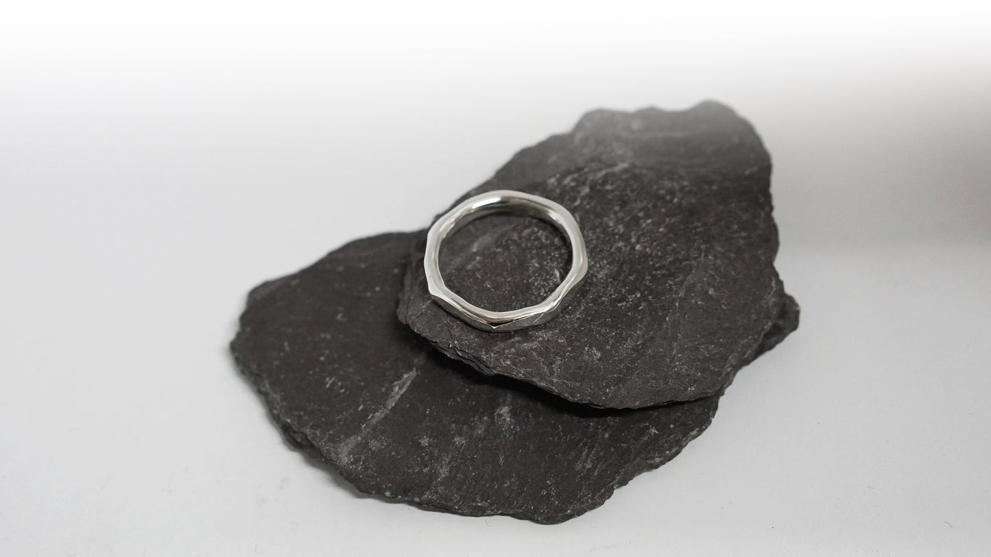 Chunky Hammered Recycled Sterling Silver Ring