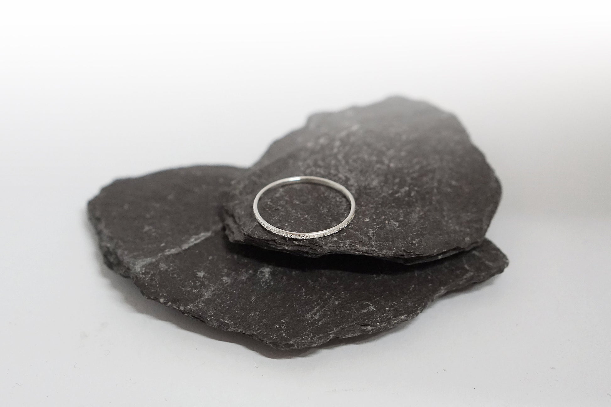 Stardust Skinny Recycled Sterling Silver Stacking Ring ~ stackable, textured, skinny ring