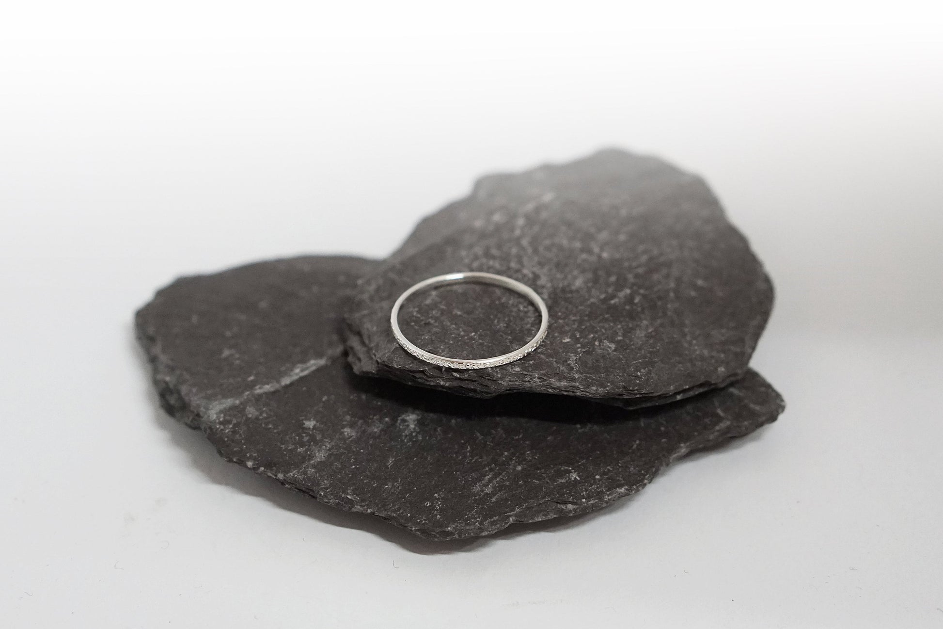 Stardust Skinny Recycled Sterling Silver Stacking Ring