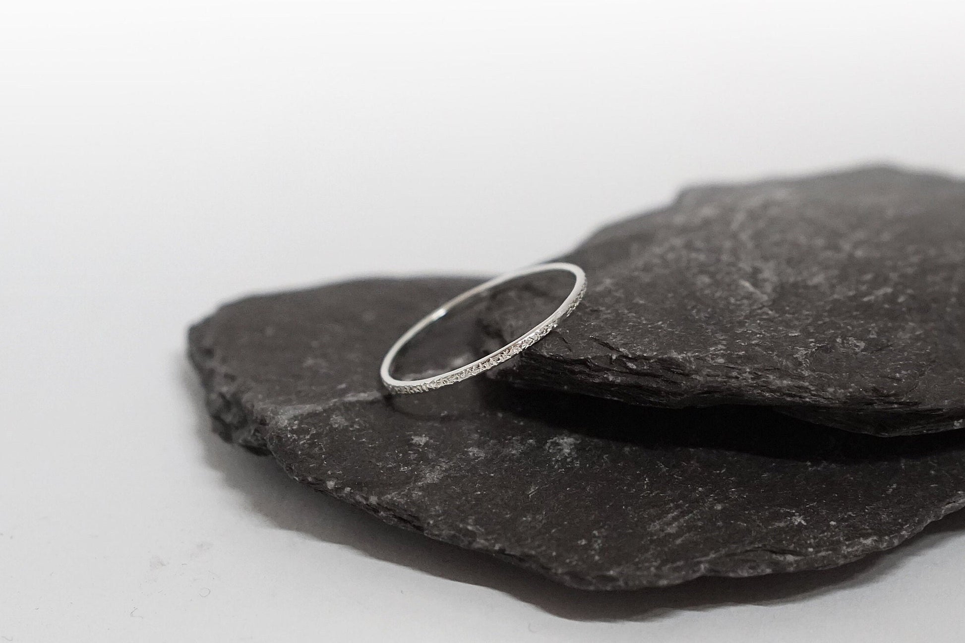 Stardust Skinny Recycled Sterling Silver Stacking Ring