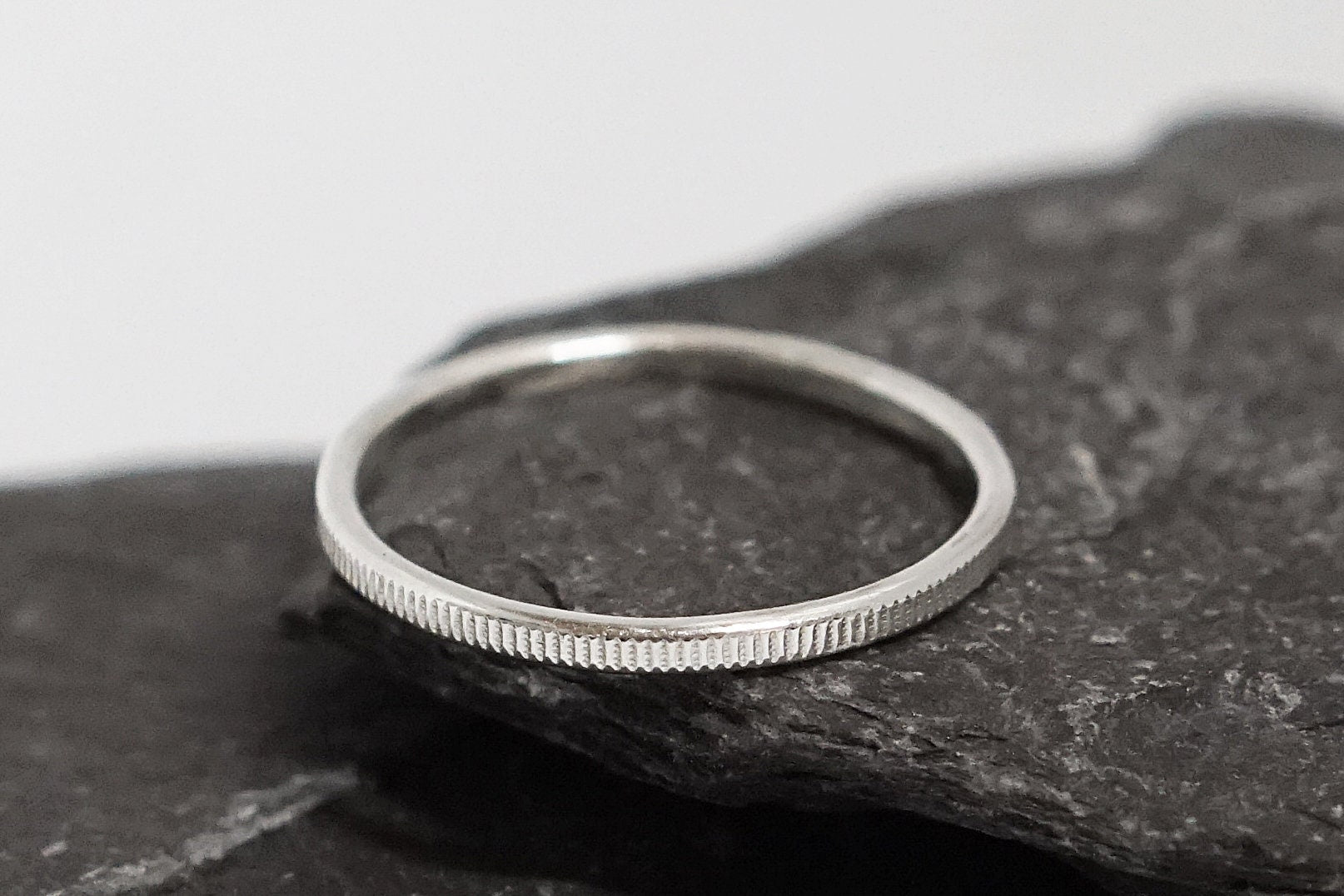 Vertical Lines Recycled Sterling Silver Stacking Ring ~ stacking ring, silver ring, textured, stackable