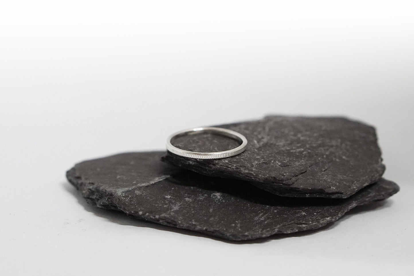 Vertical Lines Recycled Sterling Silver Stacking Ring