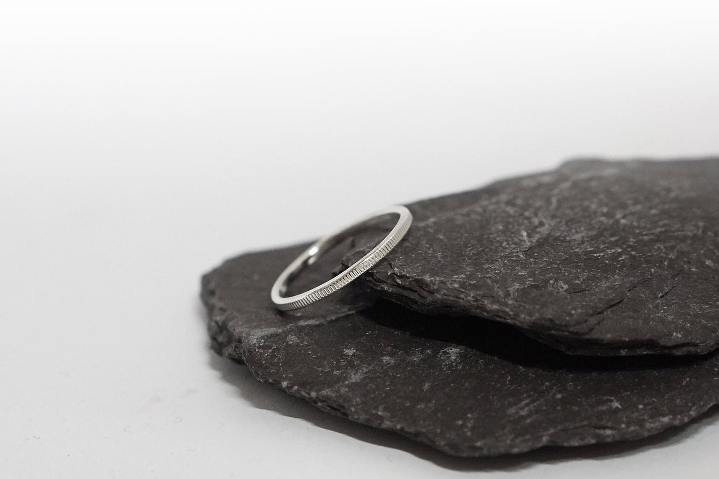 Vertical Lines Recycled Sterling Silver Stacking Ring