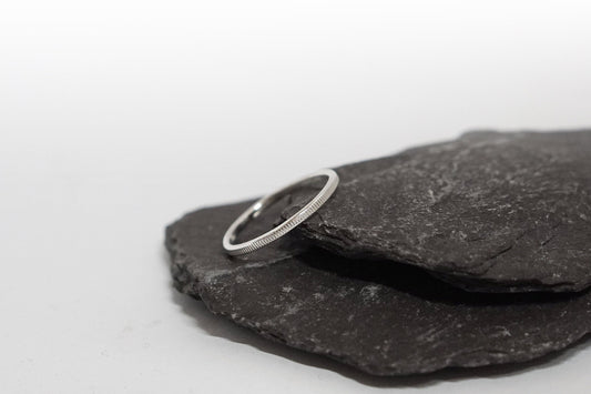 Vertical Lines Recycled Sterling Silver Stacking Ring