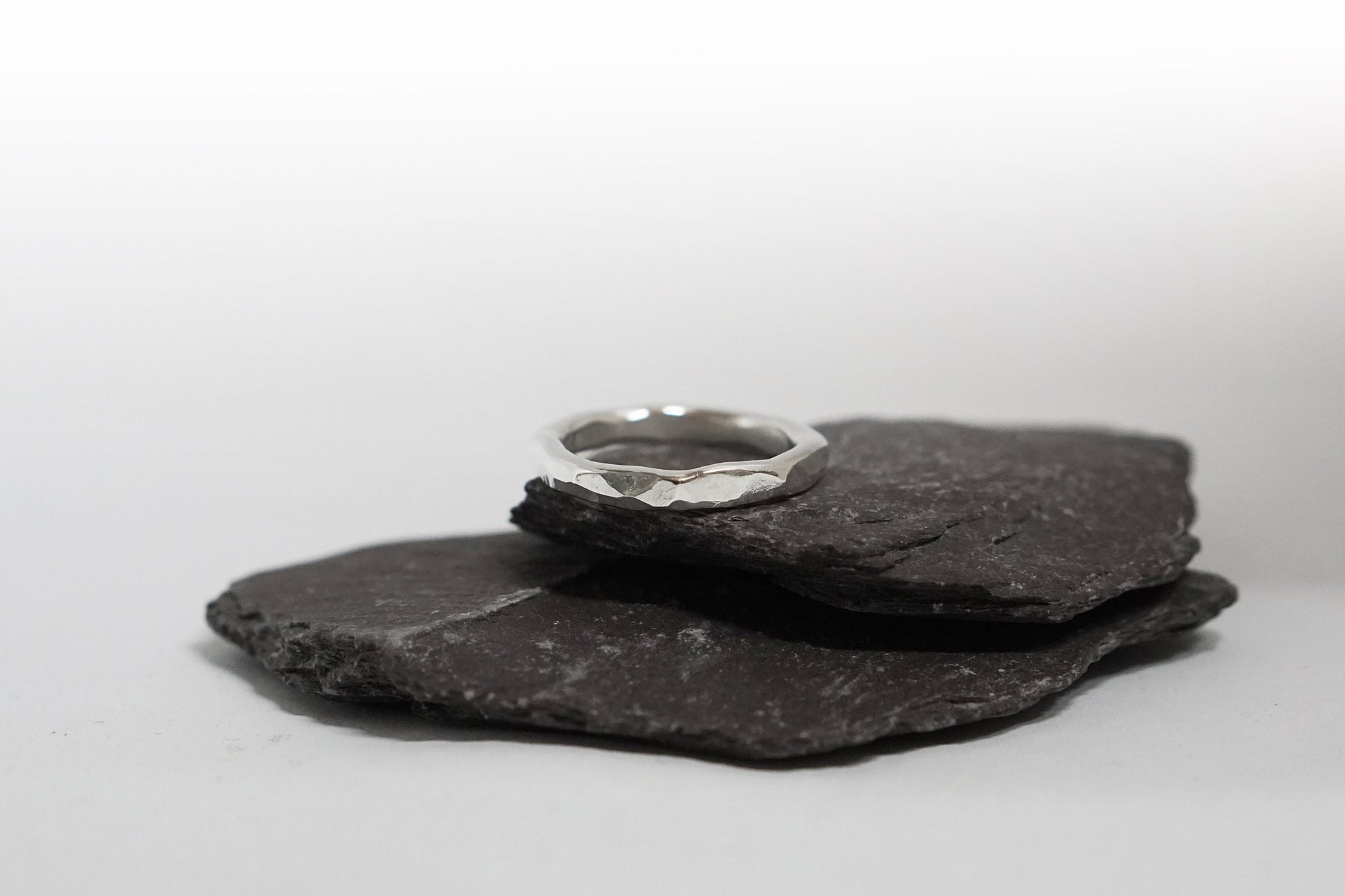 Chunky Hammered Recycled Sterling Silver Ring