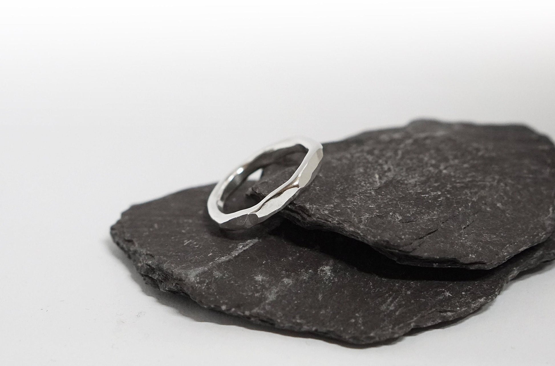 Chunky Hammered Recycled Sterling Silver Ring