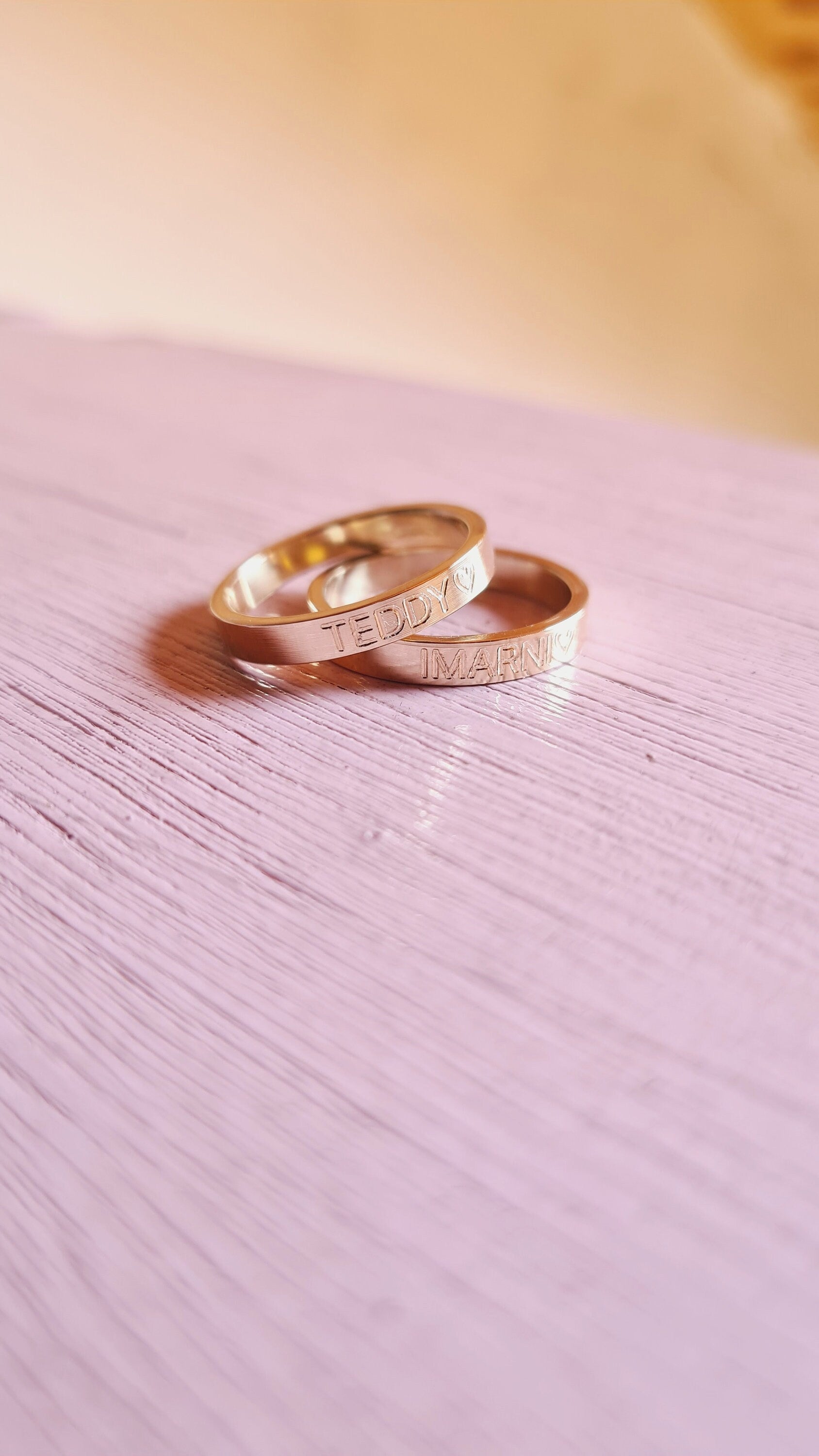 Recycled Solid 9ct Gold Personalised Engraved Ring Band
