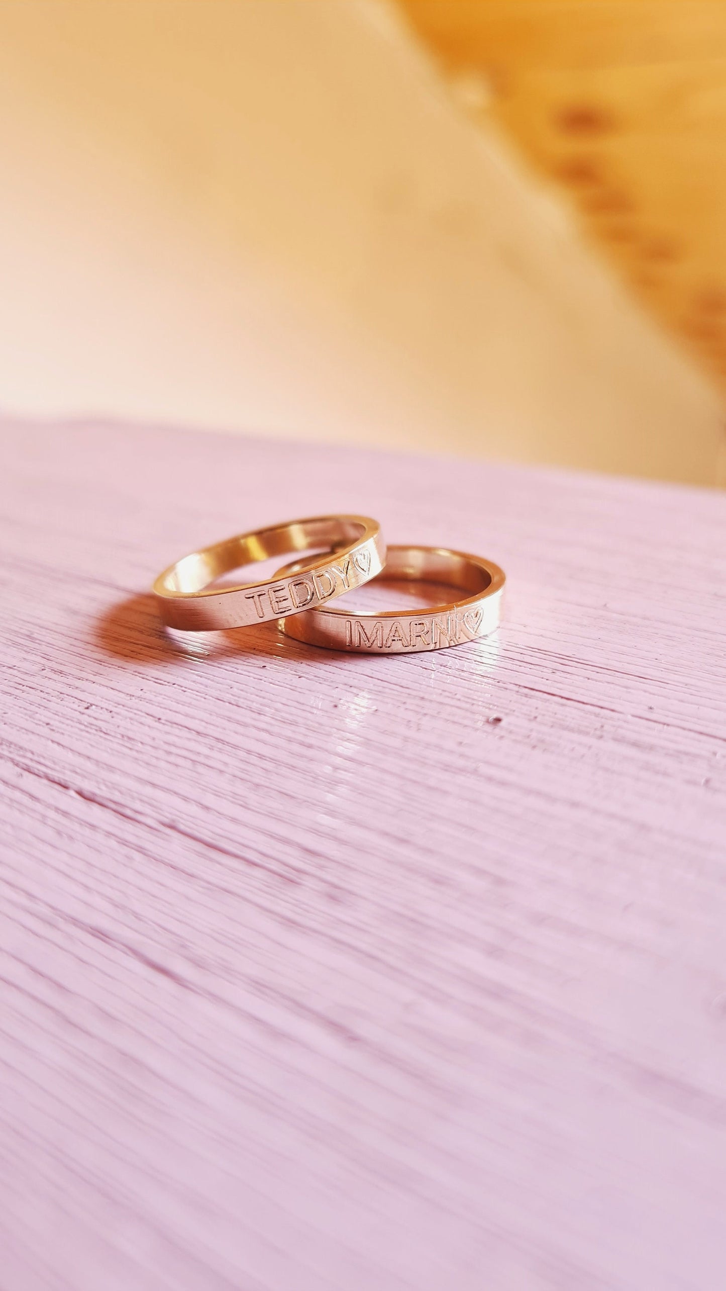 Recycled Solid 9ct Gold Personalised Engraved Ring Band