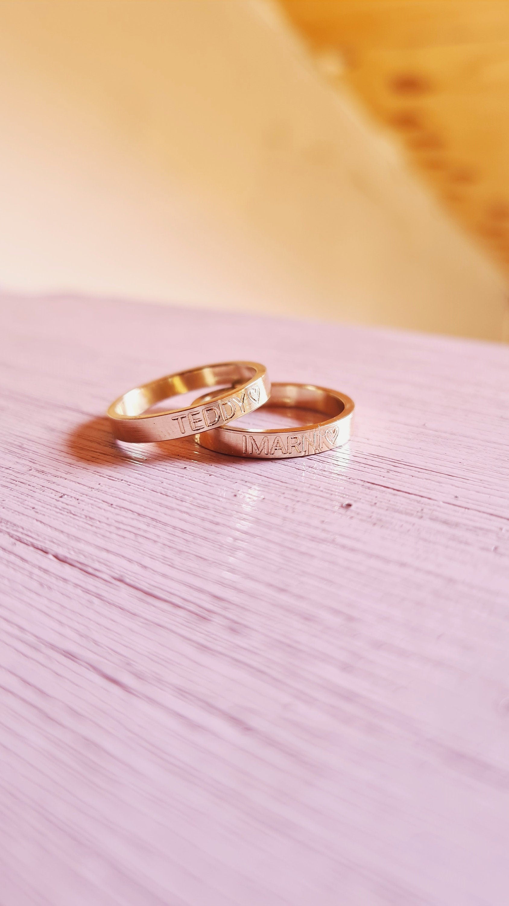 Recycled Solid 9ct Gold Personalised Engraved Ring Band