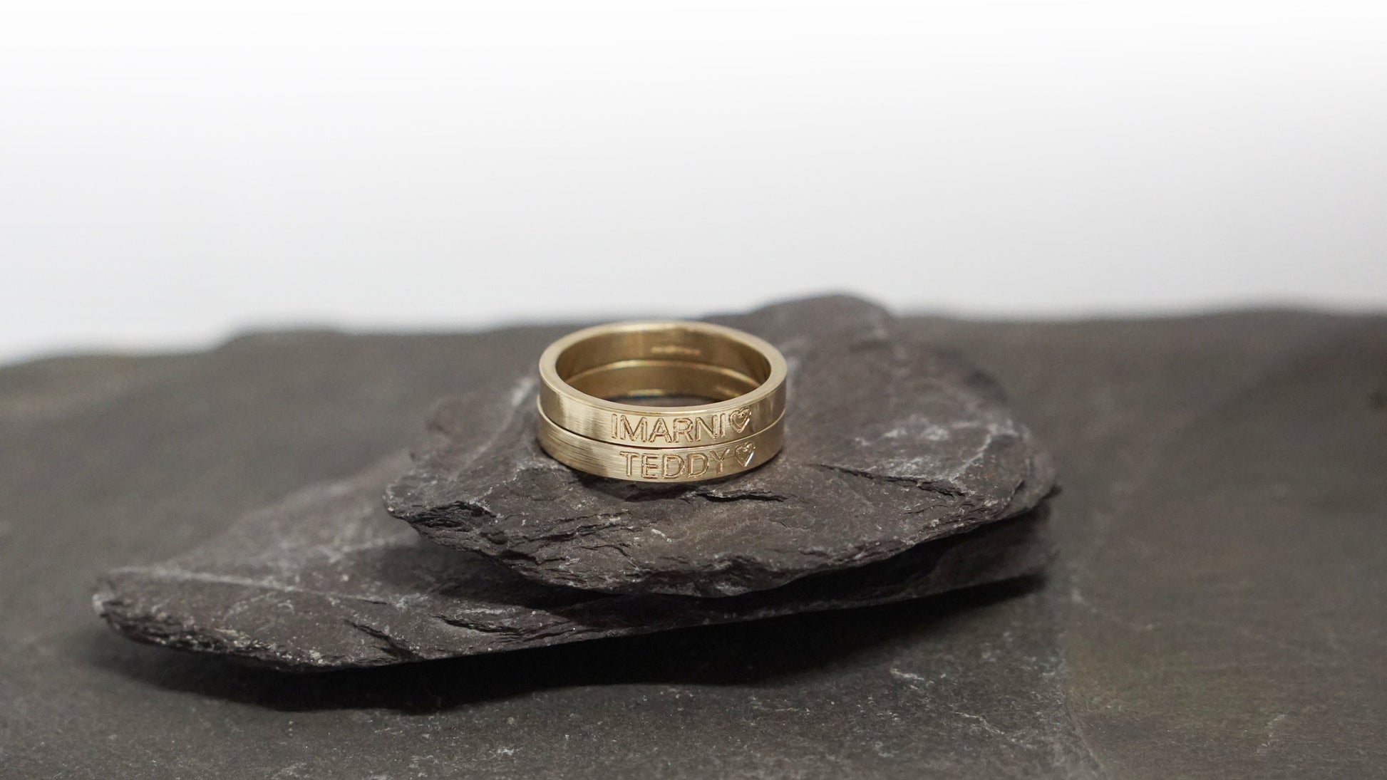 Recycled Solid 9ct Gold Personalised Engraved Ring Band