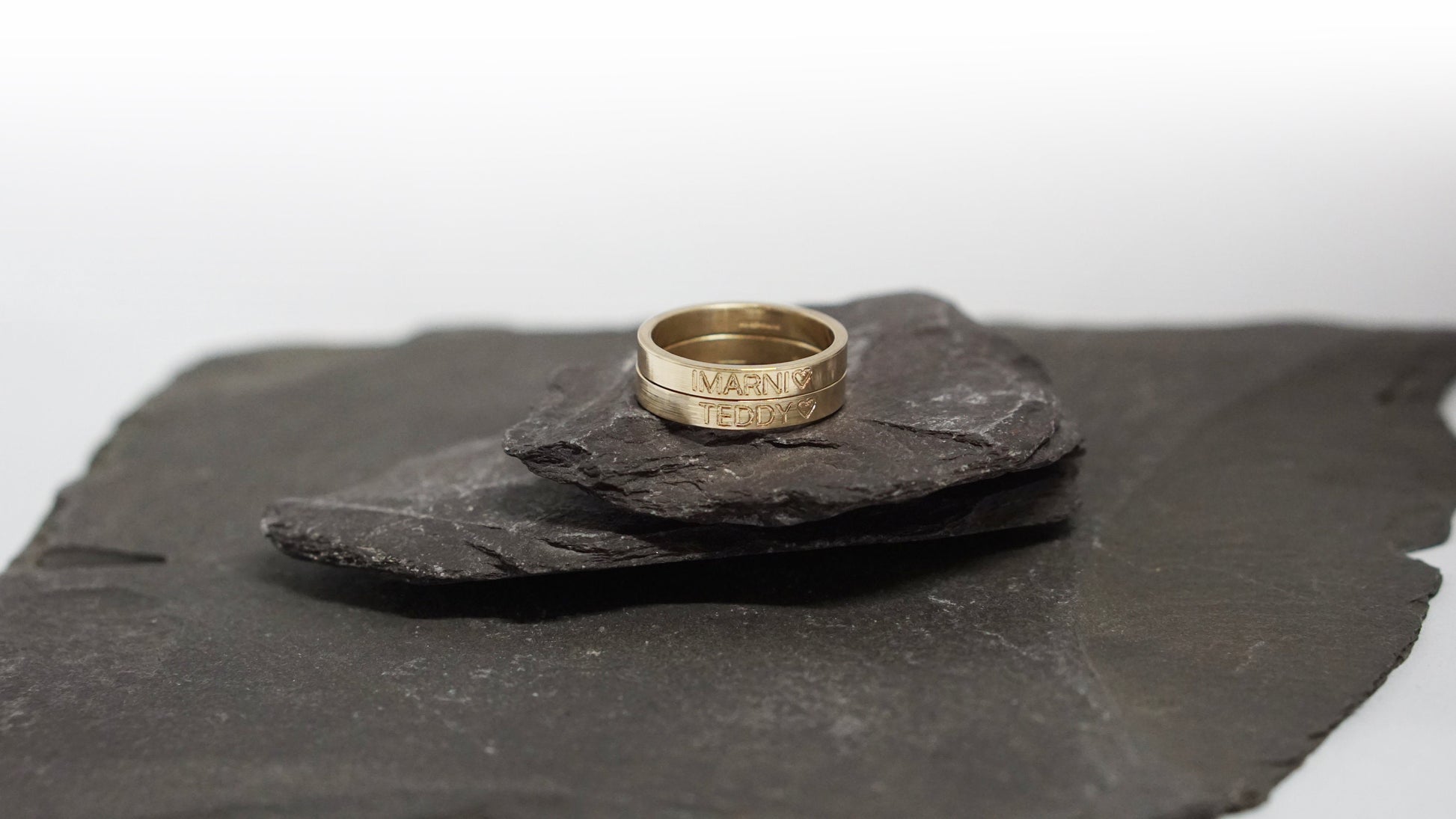 Recycled Solid 9ct Gold Personalised Engraved Ring Band