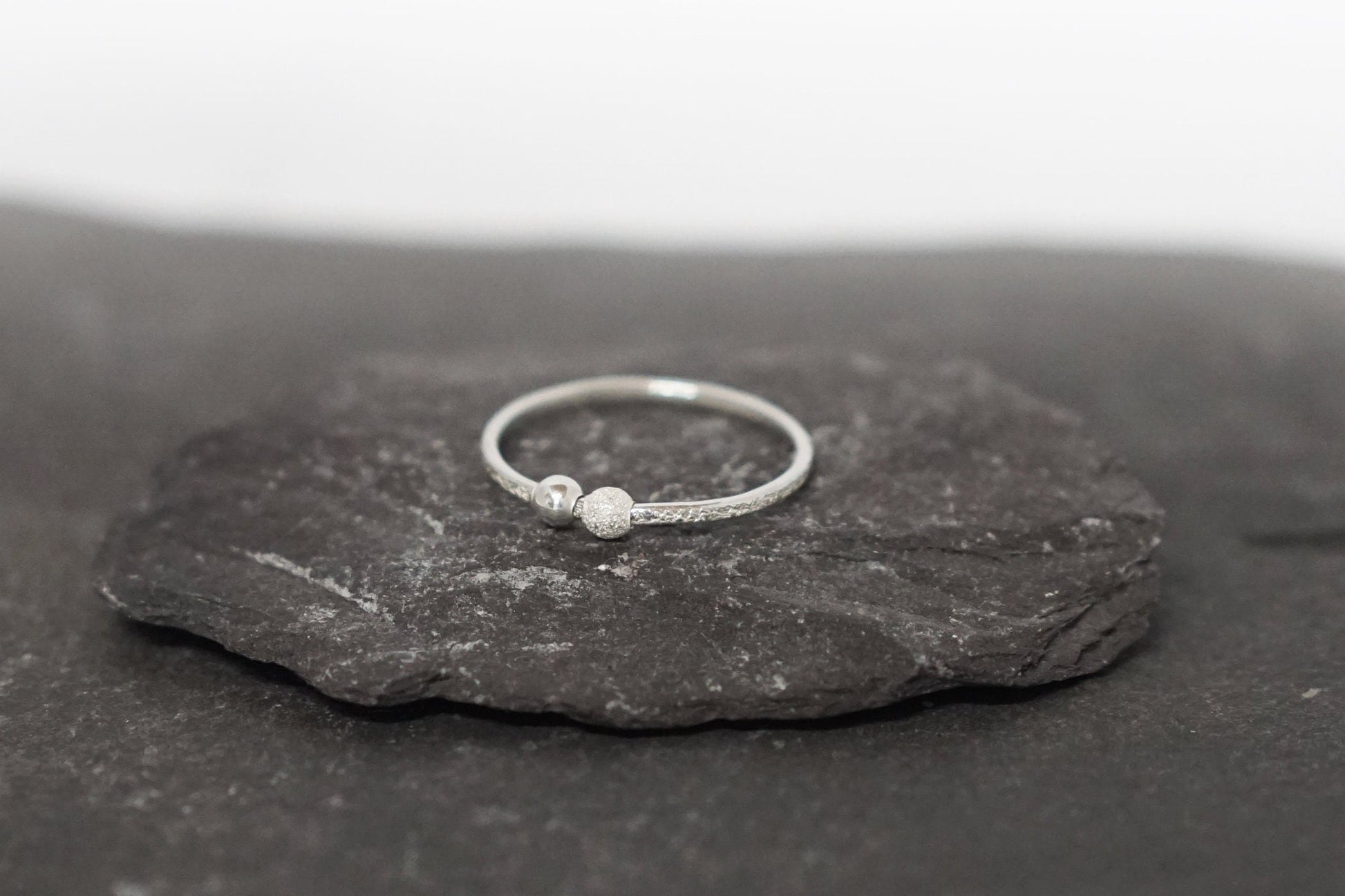 Fidget Stardust Skinny Recycled Sterling Silver Ring