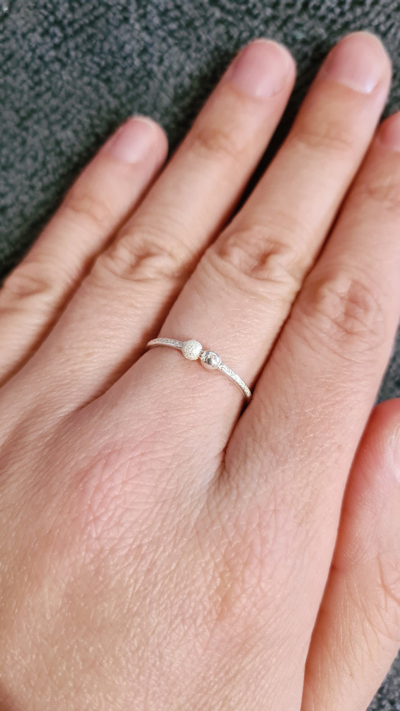 Fidget Stardust Skinny Recycled Sterling Silver Ring