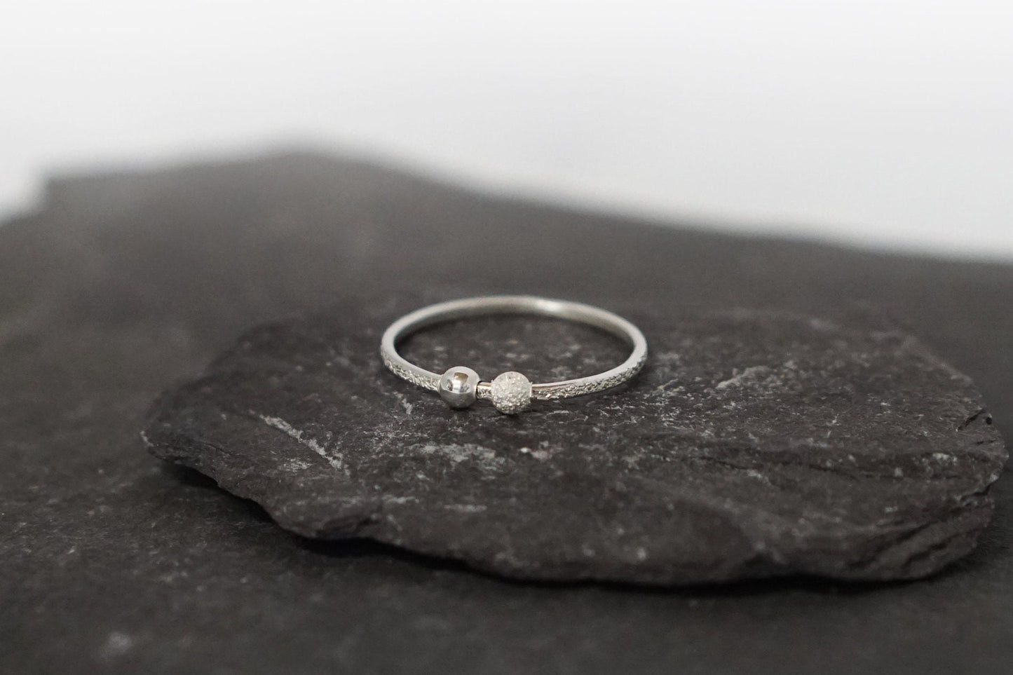 Fidget Stardust Skinny Recycled Sterling Silver Ring