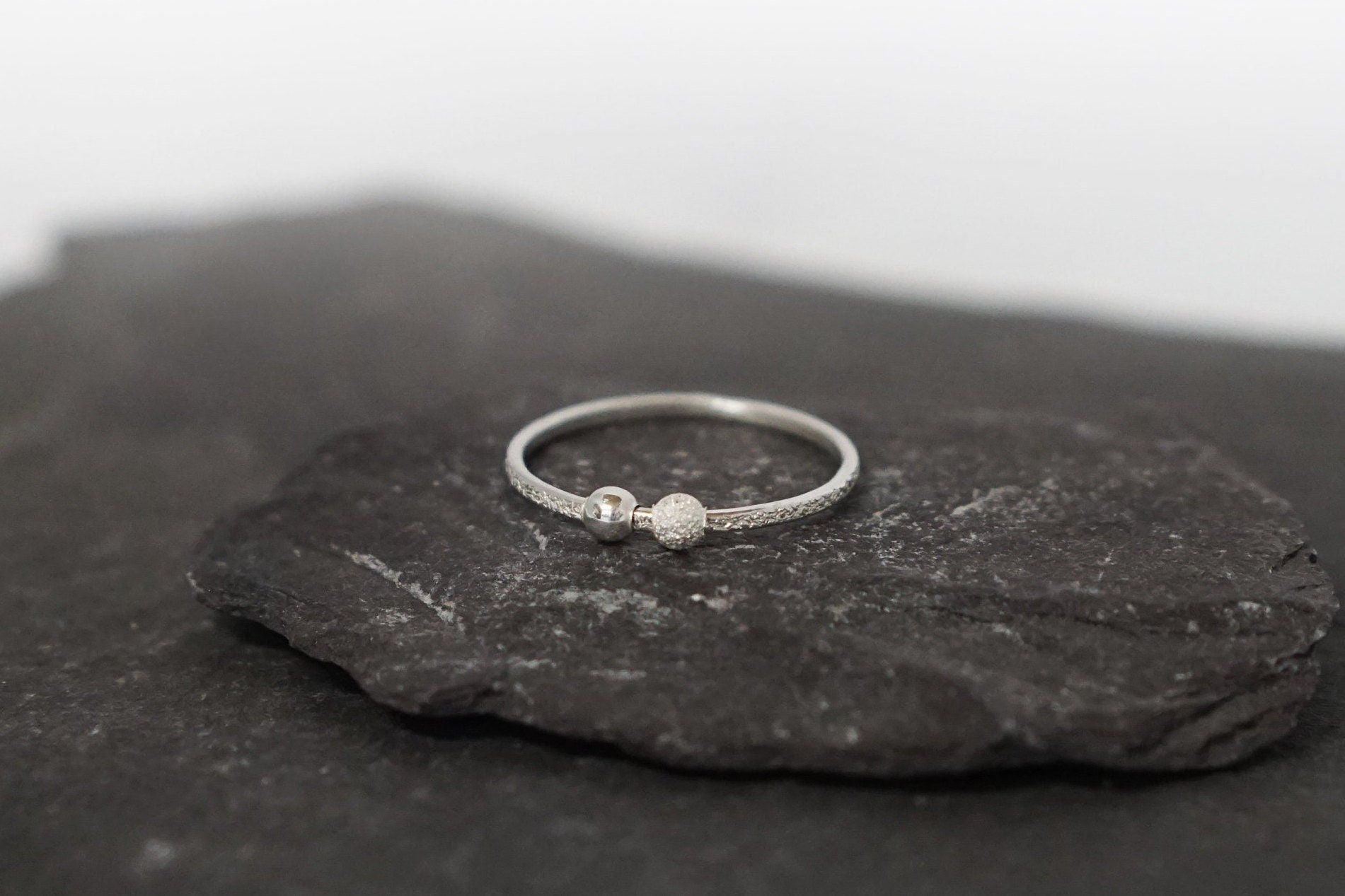 Fidget Stardust Skinny Recycled Sterling Silver Ring